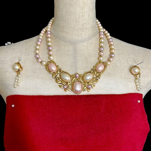 🖤KUNIO MATSUMOTO TRIFARI pinktone pearl necklace & free earrings
